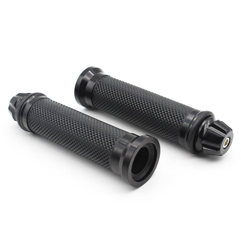 Nuoxinus Motorcycle Handlebar Grips with Bar End Cap, Racing CNC Aluminum Soft Rubber Universal for 7/8"(22mm) Handle Bar (Black) - Image 3